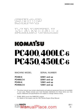 komatsu pc400 400lc 450 450lc 6 shop manual page 1