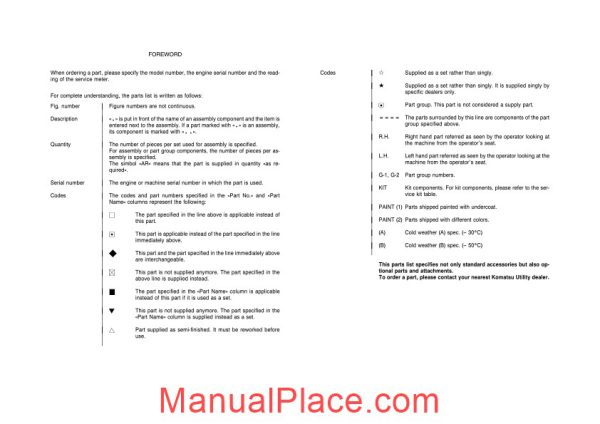 komatsu pc55 mr 3 parts book page 2