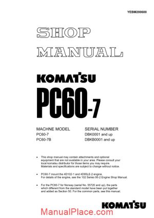 komatsu pc60 7 shop manual yebm 200600 page 1