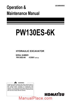 komatsu pw130es6k shop manual page 1