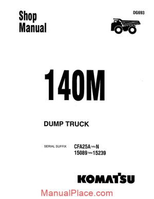 komatsu rigid dump trucks 140m shop manual page 1