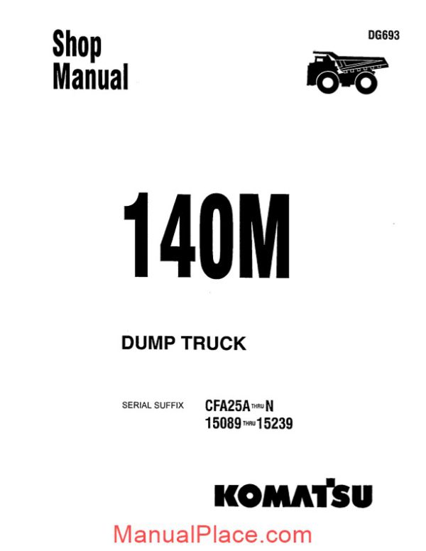 komatsu rigid dump trucks 140m shop manual page 1