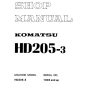 komatsu rigid dump trucks hd205 3 shop manual page 1