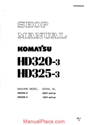 komatsu rigid dump trucks hd325 3 shop manual page 1