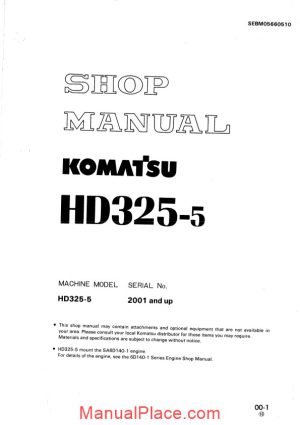 komatsu rigid dump trucks hd325 5 shop manual page 1