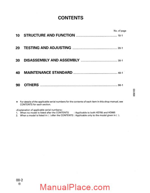 komatsu rigid dump trucks hd985 3 shop manual page 2