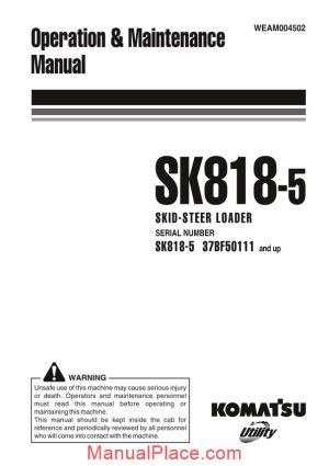 komatsu sk818 5 operation maintenance manual page 1