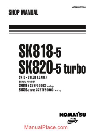 komatsu sk818 820 5 turbo shop manual page 1