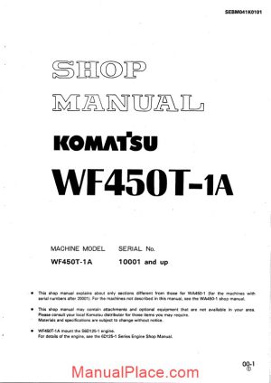 komatsu trash compactors wf450t 1 workshop manuals page 1