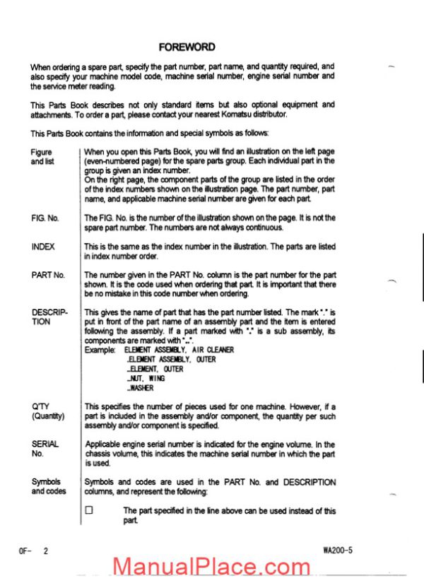 komatsu wa200 5 parts manual page 3