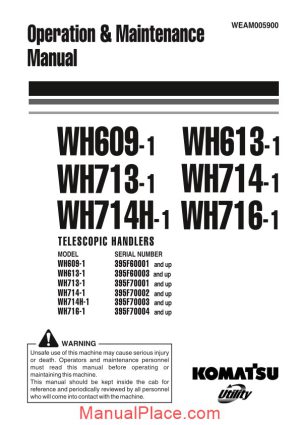 komatsu wh609 613 713 714 714h 716 1 operation maintenance manual page 1