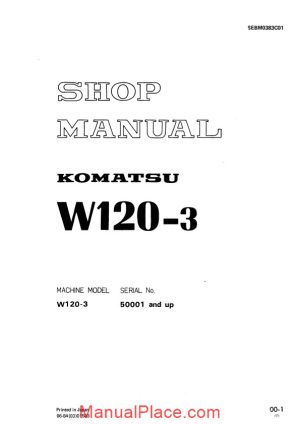 komatsu wheel loaders w120 3 shop manual page 1