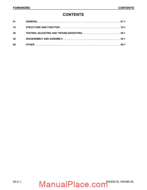 komatsu wheel loaders wa450 5 shop manual page 2