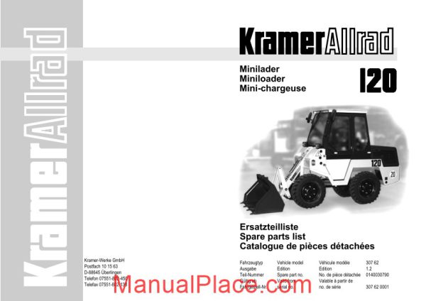 kramer 120 serie 1 spare parts page 1