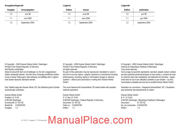 kramer 120 serie 1 spare parts page 2