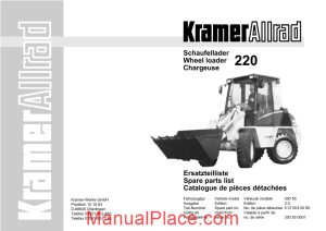 kramer 220 serie 1 spare parts page 1