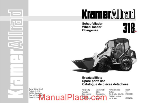 kramer 318 serie2 spare parts page 1