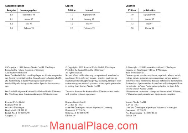 kramer 320 euro serie 1 spare parts page 2