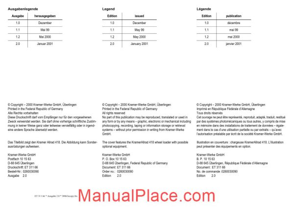 kramer 418 serie spare parts page 2