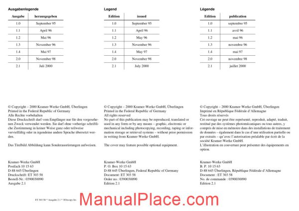 kramer 520 serie 1 spare parts page 2