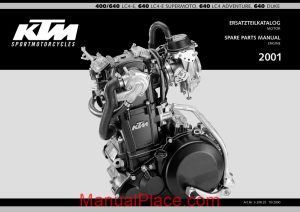 ktm lc4 2001 motor parts catalog page 1