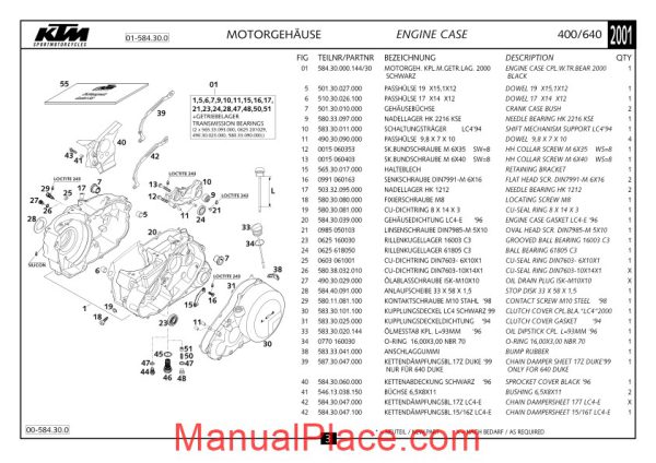 ktm lc4 2001 motor parts catalog page 4