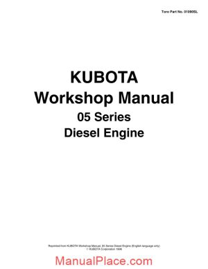 kubota 05 series diesel engine workshop manual page 1