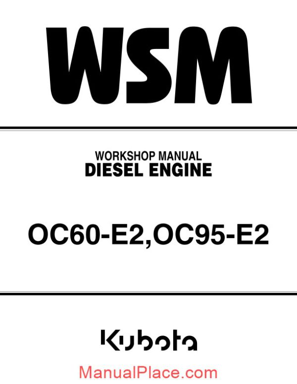 kubota diesel engine oc60 e2 oc95 e2 workshop manual 2 page 1