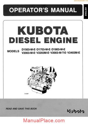kubota diesel engine operators manual 30k14503 page 1