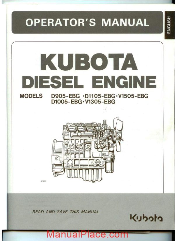 kubota diesel engine operators manual page 1