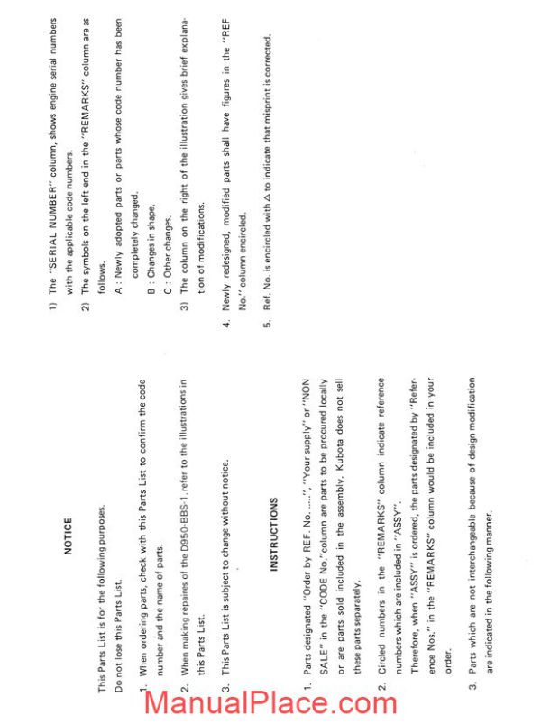 kubota engine d950 parts manual page 2