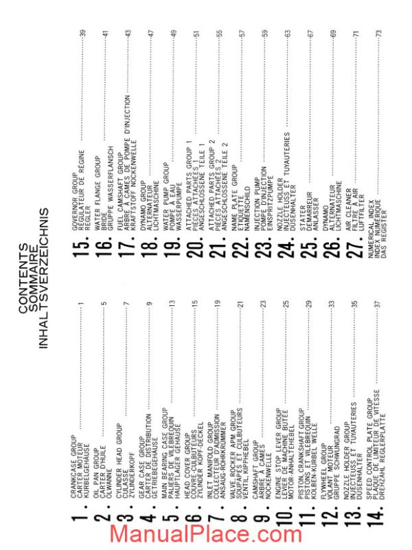 kubota engine d950 parts manual page 3