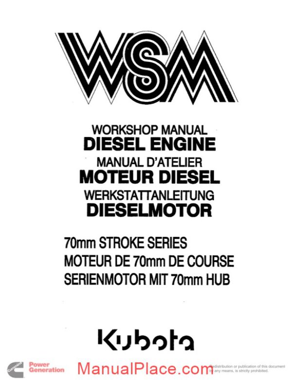 kubota engine manual 70 mm stroke series wsm page 1