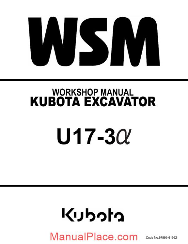 kubota excavator u17 3 alpha workshop manual page 1