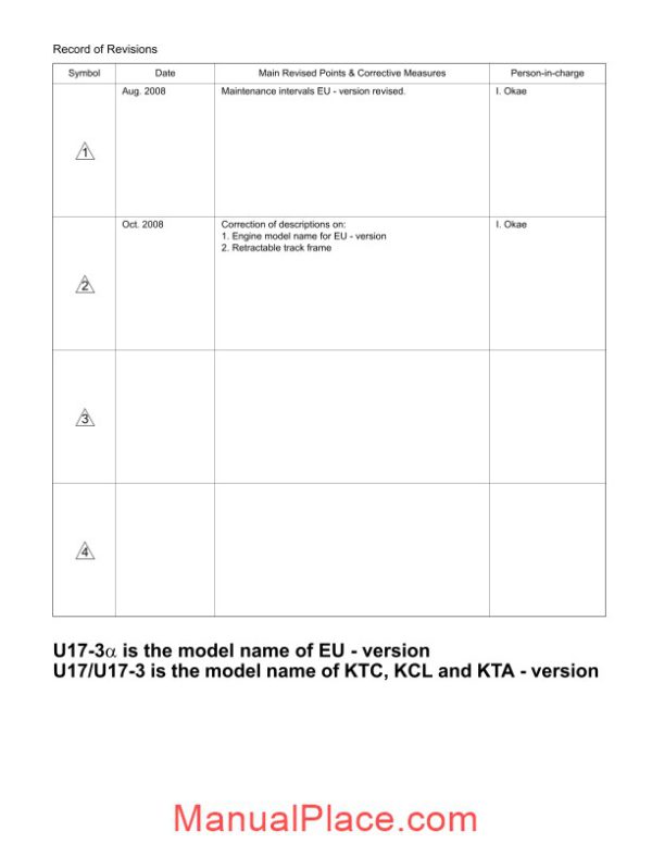 kubota excavator u17 3 alpha workshop manual page 2