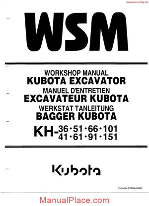kubota kh series workshop manual page 1