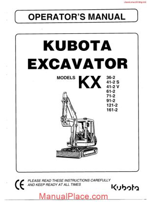 kubota kx series instructions page 1