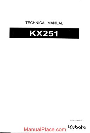 kubota kx251 technical manual page 1