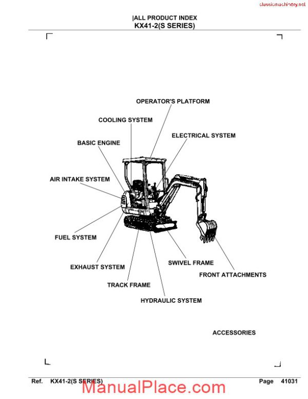 kubota kx41 2 s series parts manual page 2