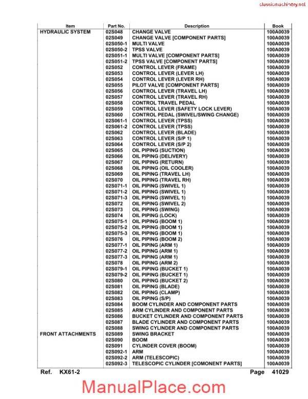 kubota kx61 2 parts manual page 4