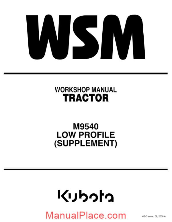 kubota tractor m9540 low profile workshop manual page 1