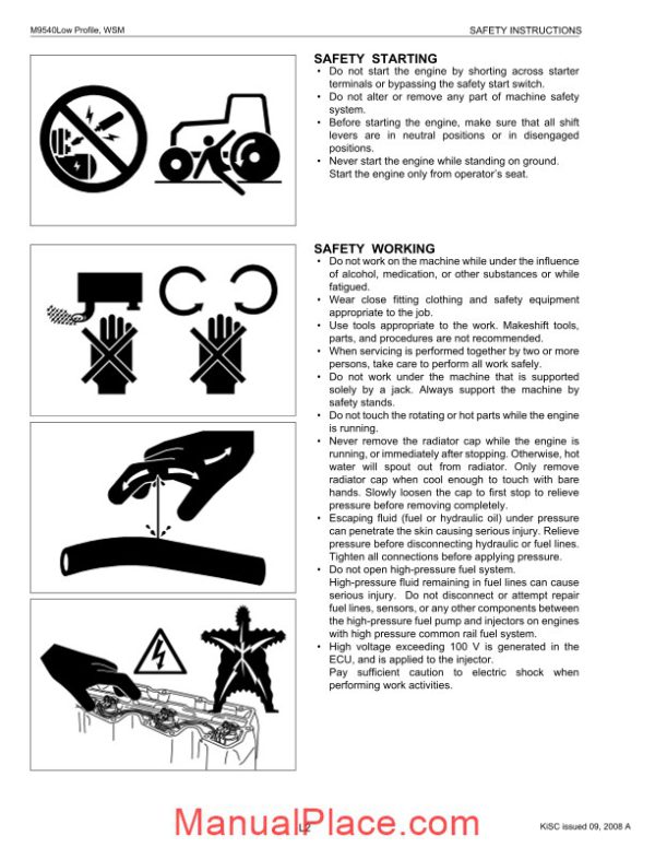 kubota tractor m9540 low profile workshop manual page 4