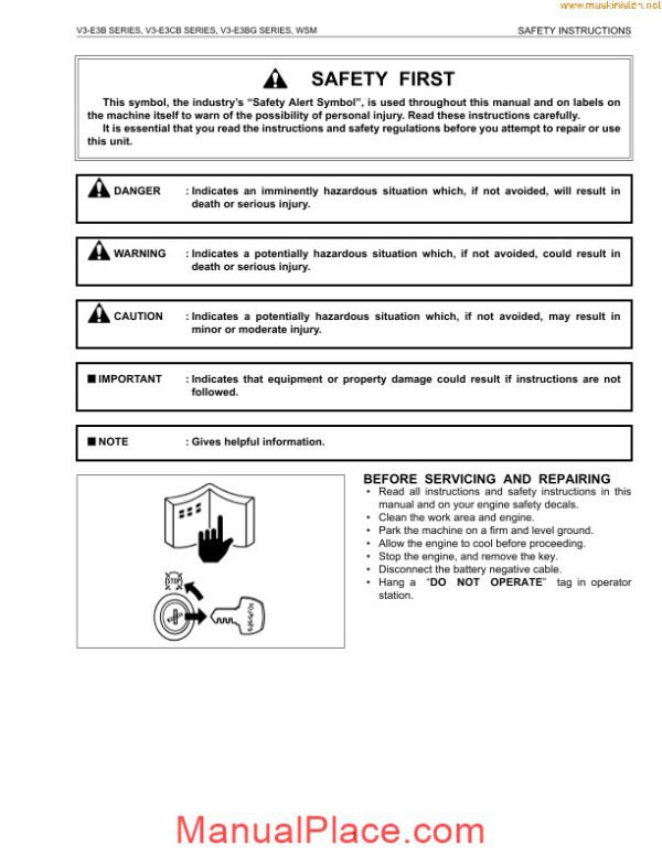 kubota v3 series service page 3