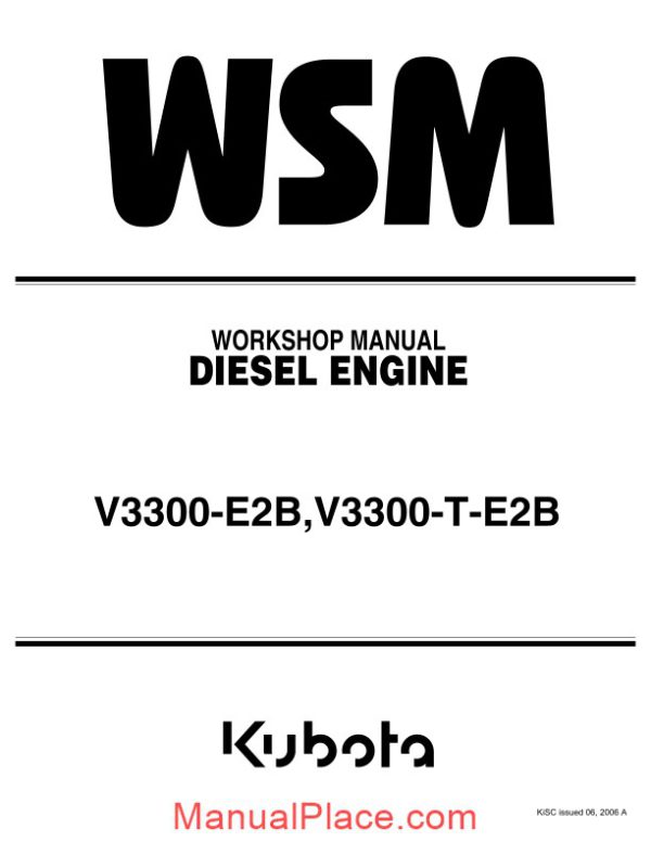 kubota v3300 e2b v3300 t e2b diesel engine workshop manual page 1