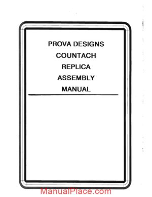 lamborghini prova designs countach replica assembly manual page 1