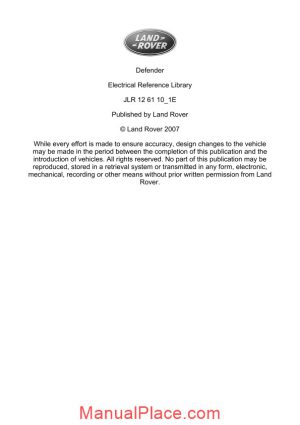 land rover jlr 12 61 10 1e defender my07 electrical reference library page 1