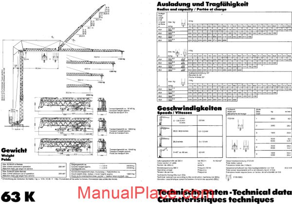 liebherr 63k tower crane instructions and maintenance manual page 3