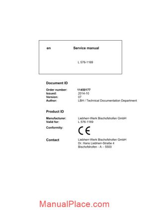 liebherr l 576 1169 service manual page 1