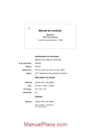 liebherr pr734 service manual page 1