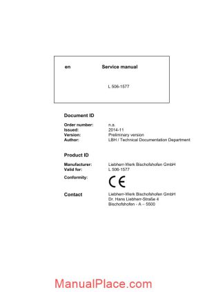 liebherr wheel loader l507 577 service manual page 1